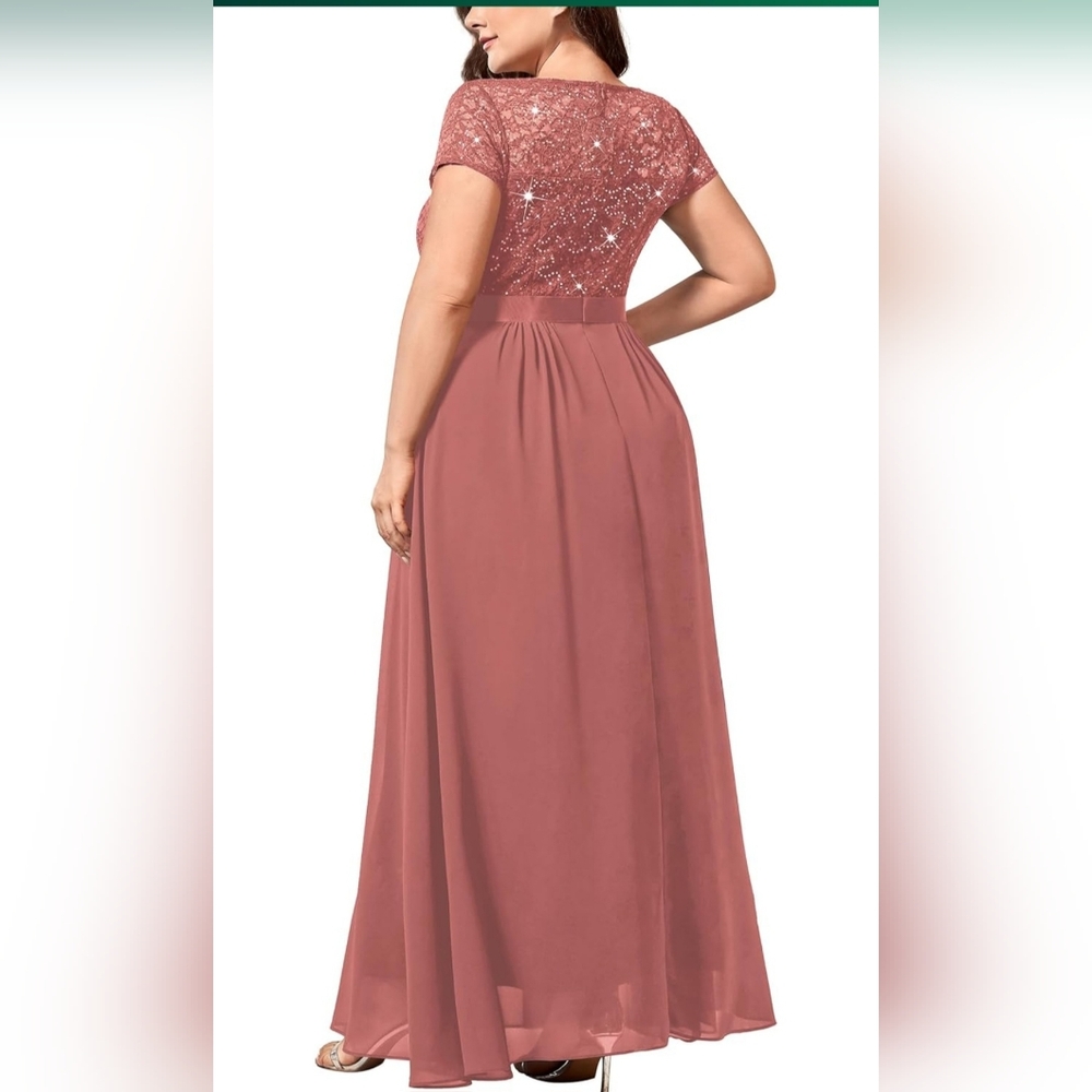 Miusol Plus Size Sequin Lace Maxi Dress – 2X - Picture 2 of 5